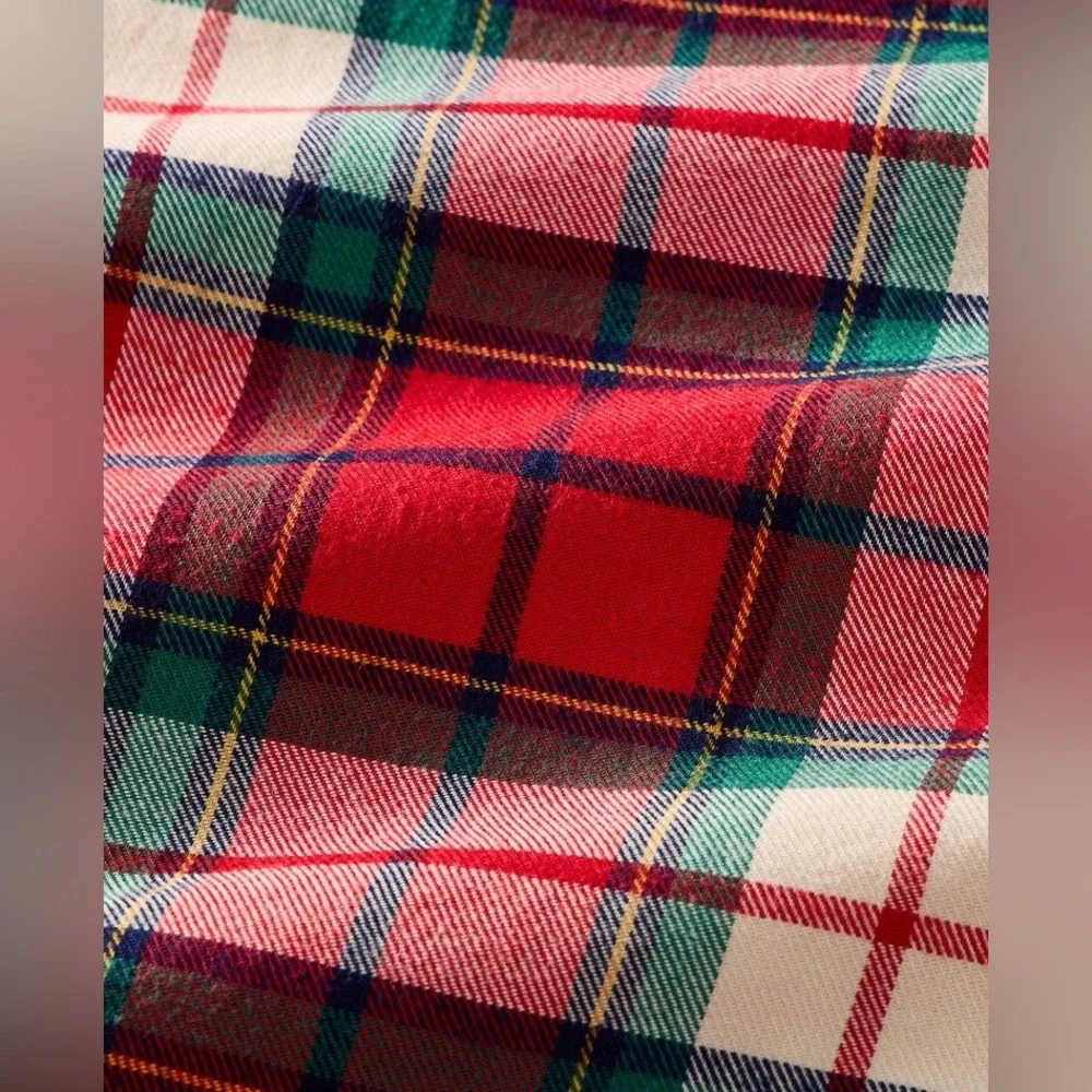 Hanna Andersson Red Holiday Plaid Adult Holiday Flannel Pajama Pants  L NWT